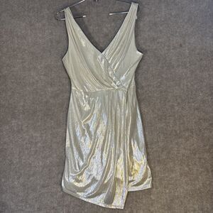 Social Code Women Platinum Cocktail  Shimmer Party Prom Mini Dress Sz 11